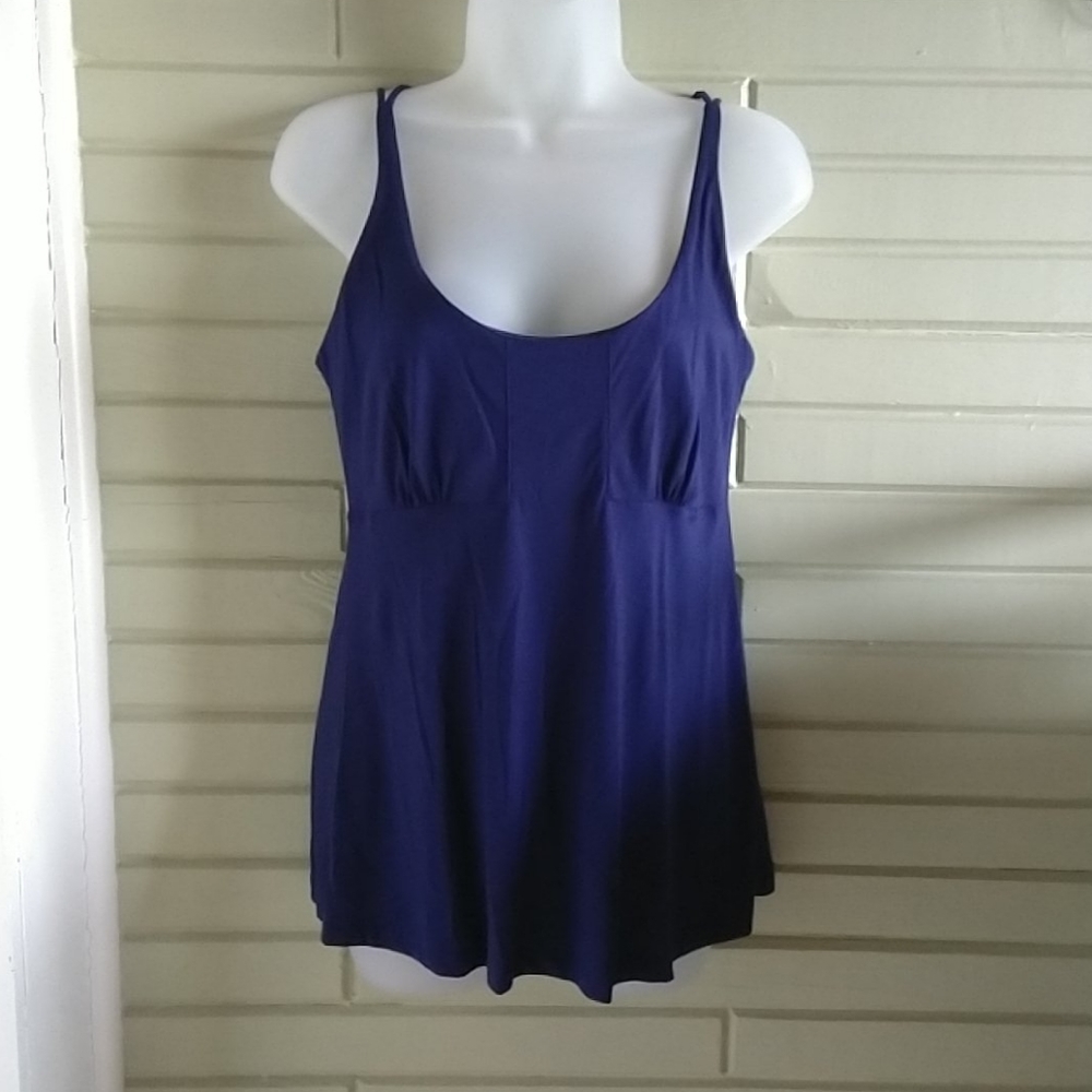 Royal blue tank with cross back
